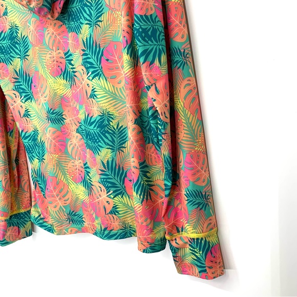 Men’s Ingear Neon Tropical Print Outdoor Popover Hoodie Fitted Kangaroo Pocket - Picture 13 of 16